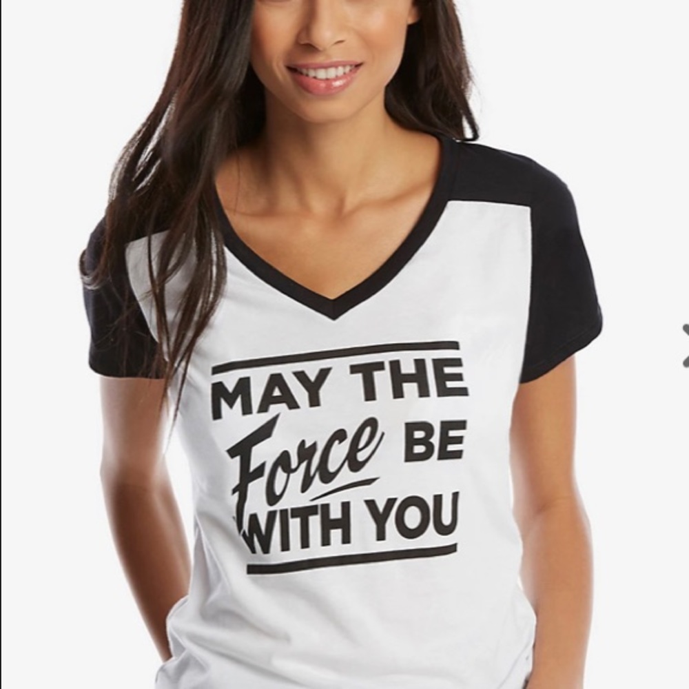 Star Wars Her Universe black and white v neck tee. NWT